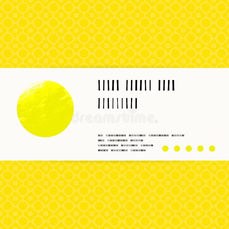 Vector card with watercolour circle in yellow