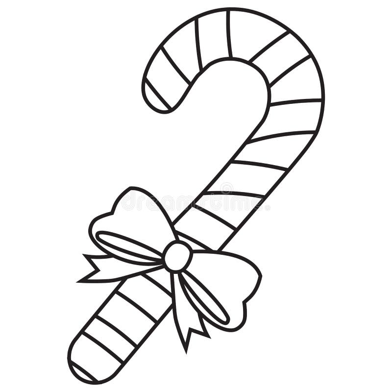 Cartoon Candy Cane Isolated on White Background Stock Illustration