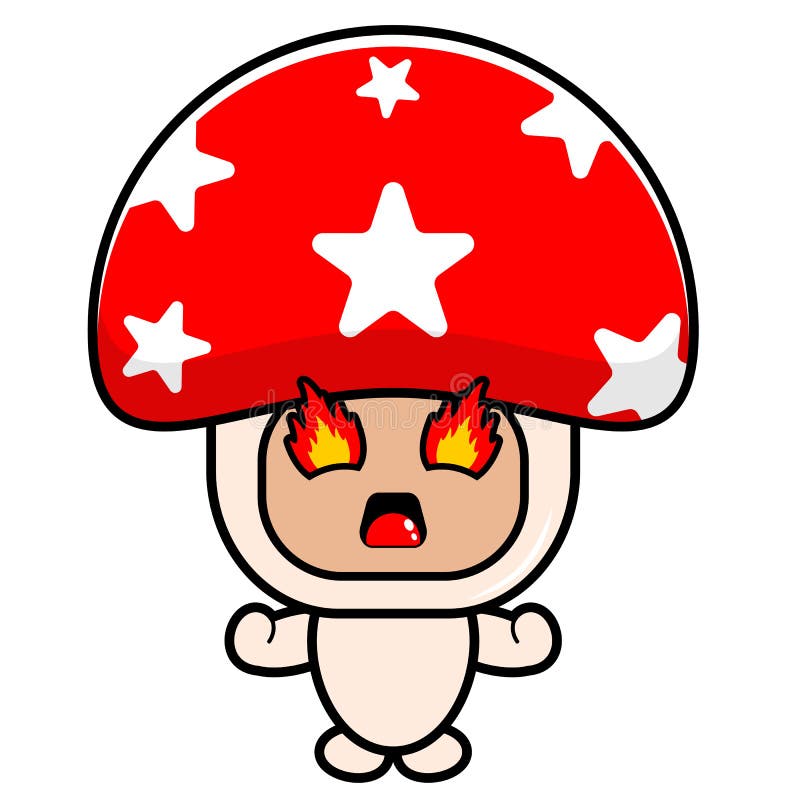 Mushroom is angry royalty free illustration