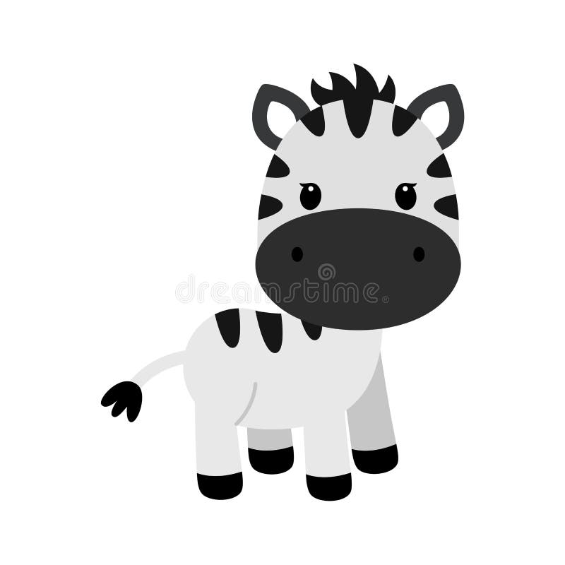 Personaj cartografic vectorial al zebrei mici amuzante. ilustrare vectorială pentru copii royalty free illustration