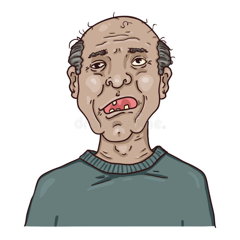 Vector Cartoon Character - Toothless Old Man