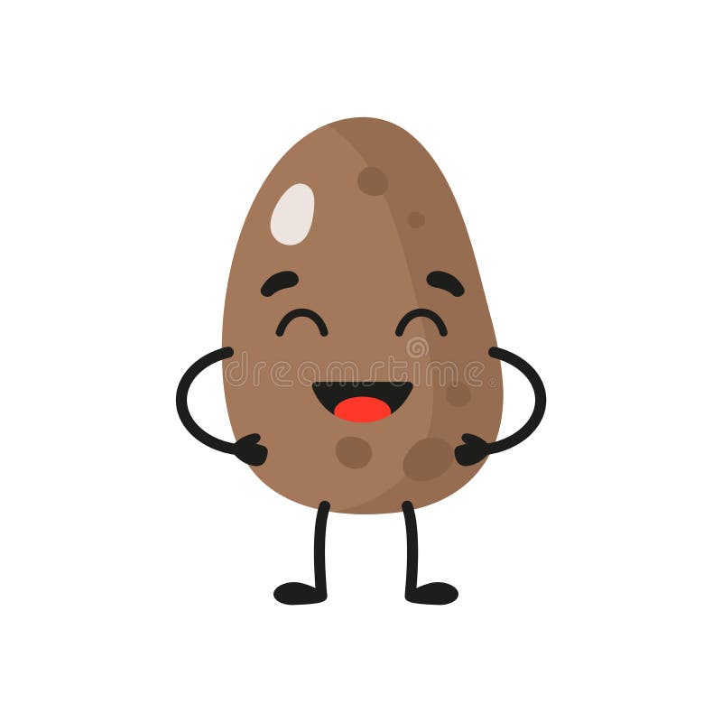 Vector Cartoon Cheerful Cute Potato Character Stock Vector ...