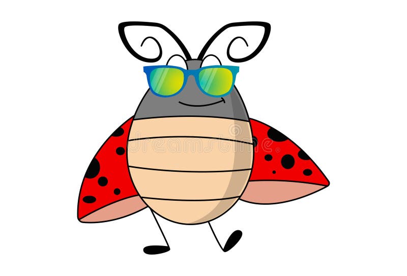 Vector Cartoon Cute Ladybug Illustration Stock Vector - Illustration of  funny, gesture: 119939719