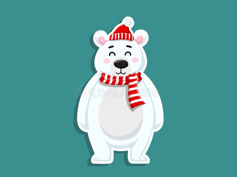 Vector Cartoon Cute Polar Bear Sticker. Merry Christmas and Happy New Year. Decorative Element on Holiday Stock Vector - Illustration of cartoon, cute: 134811820 Vector Cartoon Cute Polar Bear Sticker. Merry Christmas and Happy New Year. Decorative Element on Holiday Stock Vector - Illustration of cartoon, cute: 134811820
