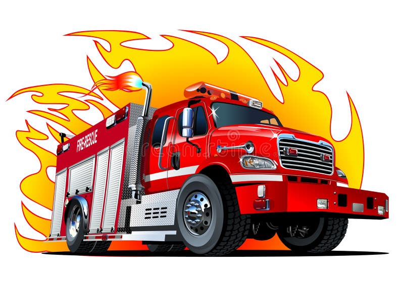 Download Vector Cartoon Fire Truck stock vector. Illustration of ...