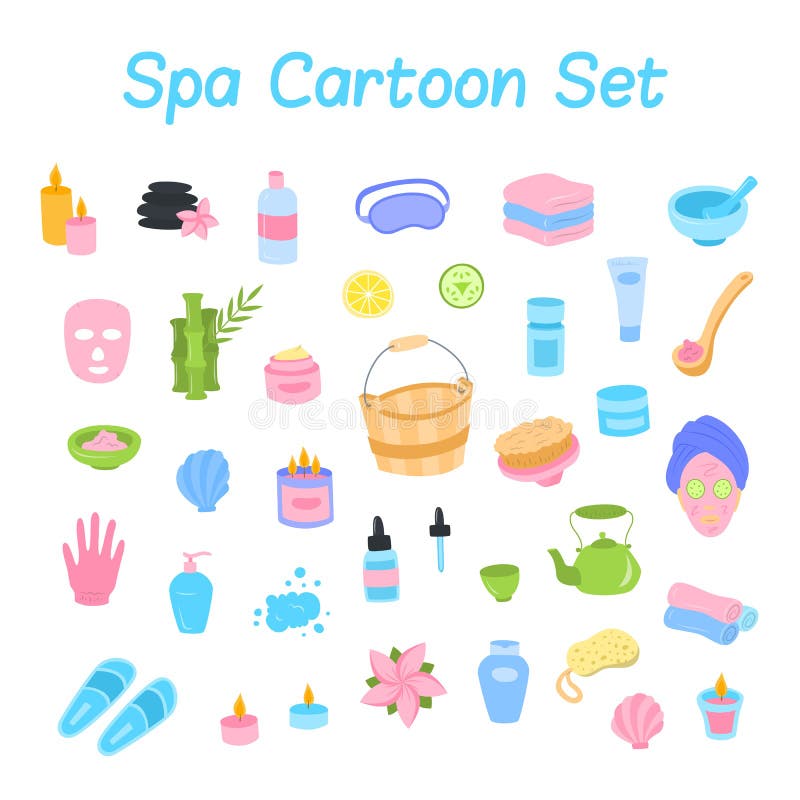 Vector Cartoon Flat Spa Elements Set. Hand Drawn Spa and Massage Salon Objects Collection. Candle, Skincare, Facial Stock Vector - Illustration of shell, pack: 164131155 Vector Cartoon Flat Spa Elements Set. Hand Drawn Spa and Massage Salon Objects Collection. Candle, Skincare, Facial Stock Vector - Illustration of shell, pack: 164131155