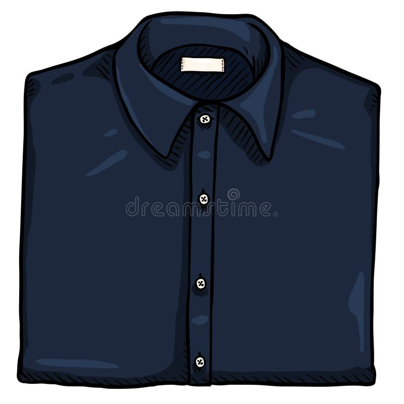 Vector Cartoon Folded Classic Men Shirt Stock Vector - Illustration of ...