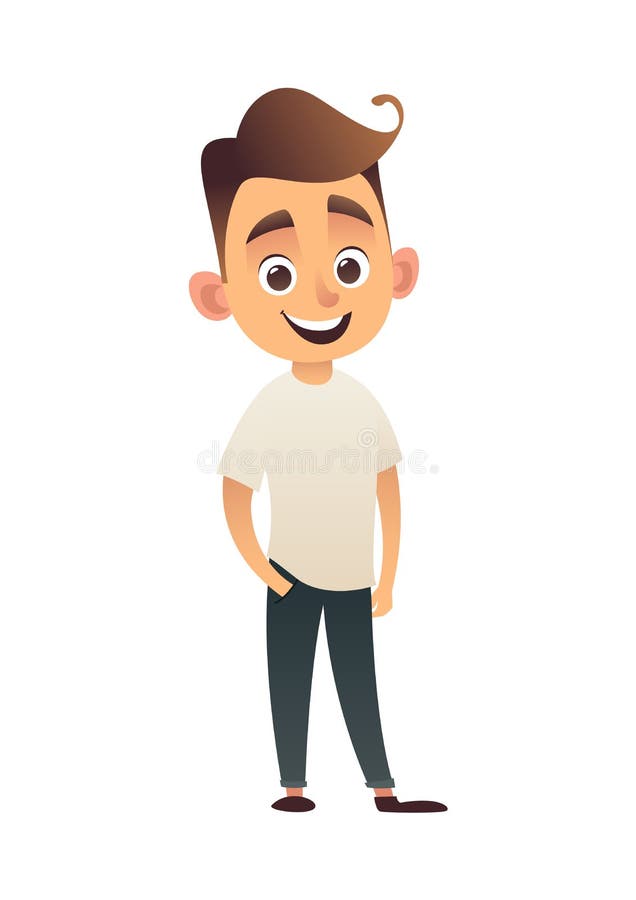 Vector Cartoon Funny Little Boy on White Background Stock Vector -  Illustration of beautiful, child: 129801438