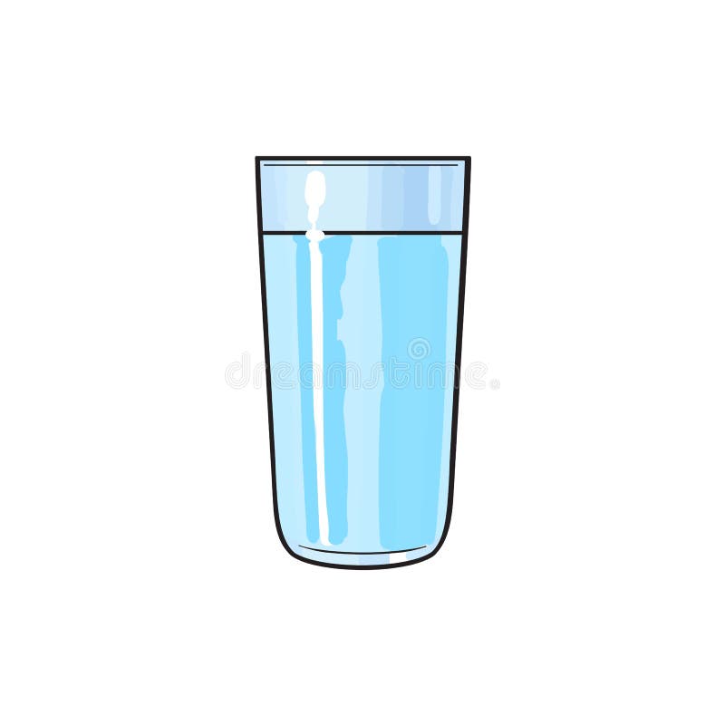 Small glass cup full of water or liquid outline clipart element. Simple  flat vector illustration. 16461409 Vector Art at Vecteezy