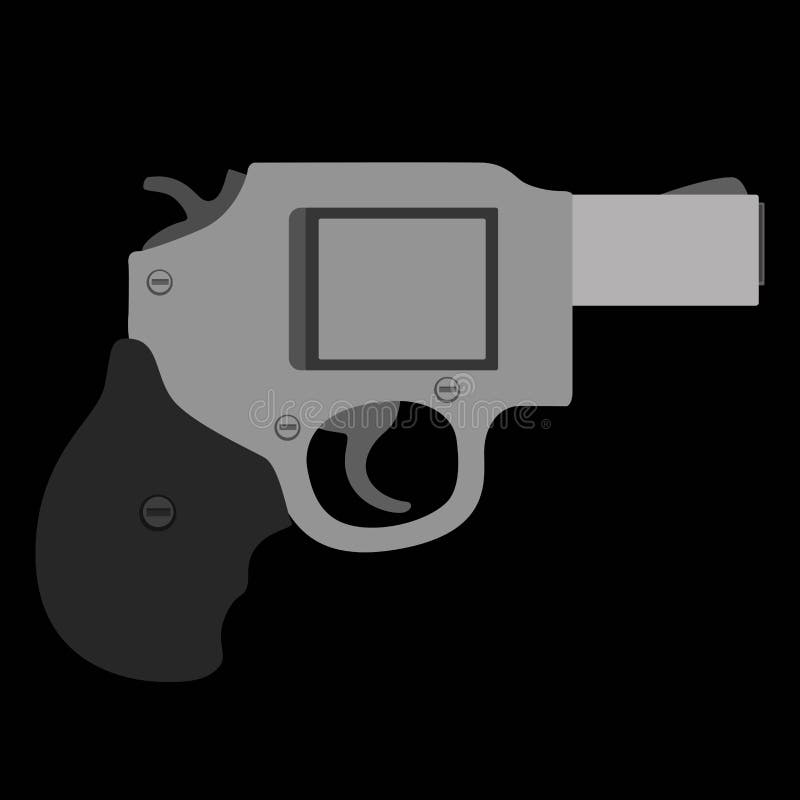 Vector Cartoon Gun with Black Background Stock Illustration - Illustration  of background, revolver: 113280523