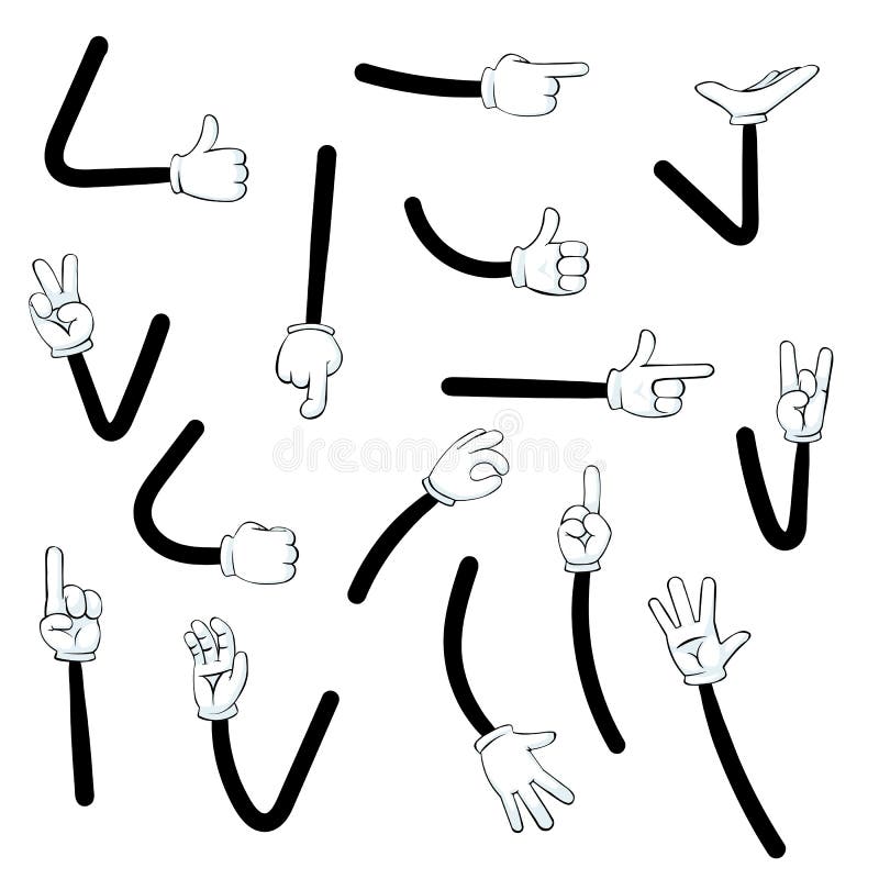 Vector Cartoon Hand Sign. Comics Clip Art Stock Vector - Illustration of  cute, male: 148312000