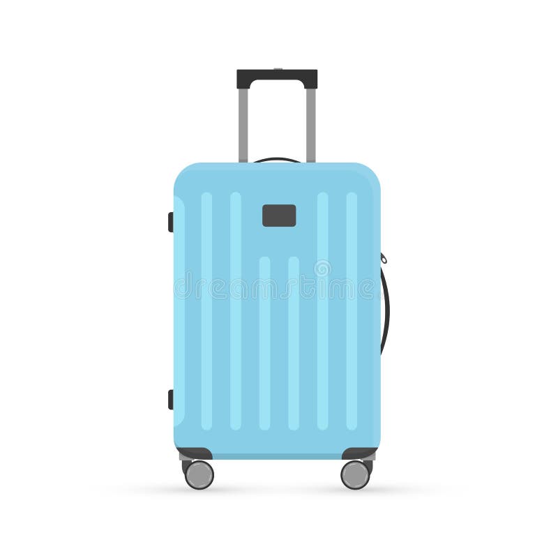 Vector cartoon illustration of blue suitcase isolated on white background. vector illustration Vector cartoon illustration of blue suitcase isolated on white background. vector illustration