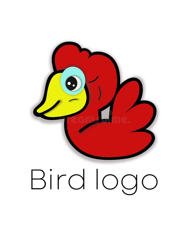 Red Bird logo.Abstract vector Illustration of cute duckling. stock illustration Red Bird logo.Abstract vector Illustration of cute duckling. stock illustration