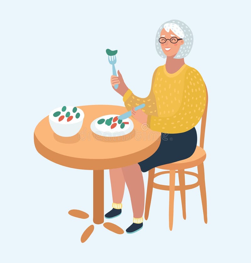 Elderly women who eat royalty free illustration Elderly women who eat royalty free illustration