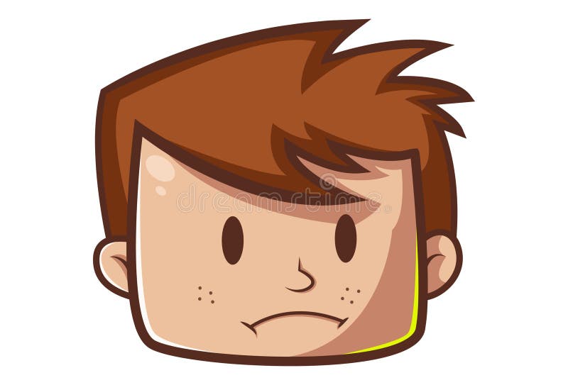 Vector Cute Boy Face Illustration Stock Vector - Illustration of character,  human: 119777152