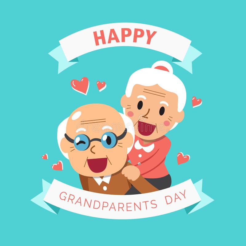 Vector cartoon illustration of happy grandpa and grandma grandparents day vector illustration Vector cartoon illustration of happy grandpa and grandma grandparents day vector illustration