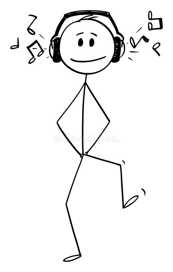 stick figure with headphones