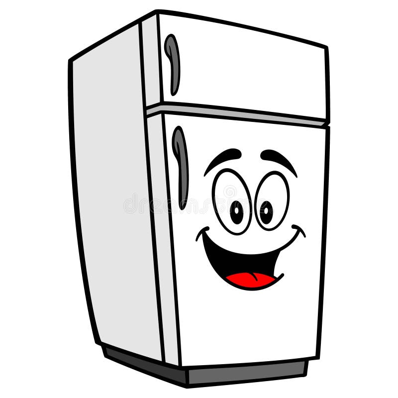 Refrigerator Mascot With Water Stock Vector - Illustration of cartoon ...