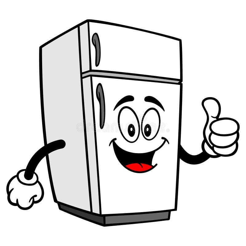 Refrigerator Mascot with Thumbs Up Stock Vector - Illustration of ...