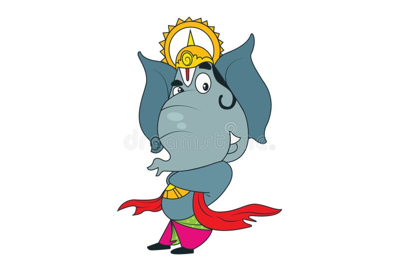 Illustration of Cute Cartoon Ganesha Stock Vector - Illustration of expression, crown: 135967325 Illustration of Cute Cartoon Ganesha Stock Vector - Illustration of expression, crown: 135967325