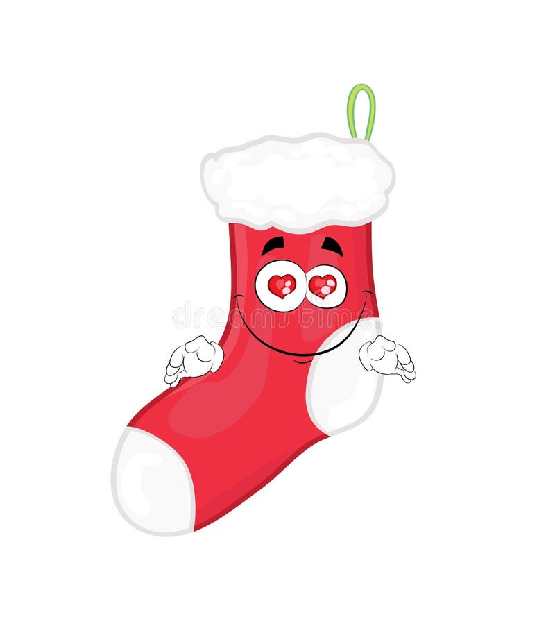 In Love Cartoon Illustration Of Christmas Sock Stock Illustration ...