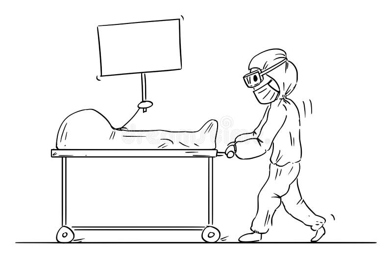 Vector Cartoon Illustration of Medic, Medical Staff or Paramedic Wearing Protective Suit Transporting Dead Body Holding Stock Vector - Illustration of infection, medic: 206379089 Vector Cartoon Illustration of Medic, Medical Staff or Paramedic Wearing Protective Suit Transporting Dead Body Holding Stock Vector - Illustration of infection, medic: 206379089