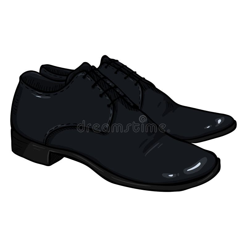 Vector Cartoon Illustration - Pair of Leather Men Shoes Stock Vector ...