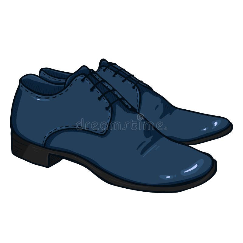 Vector Cartoon Illustration - Pair of Leather Men Shoes Stock Vector -  Illustration of boot, footwear: 92647595
