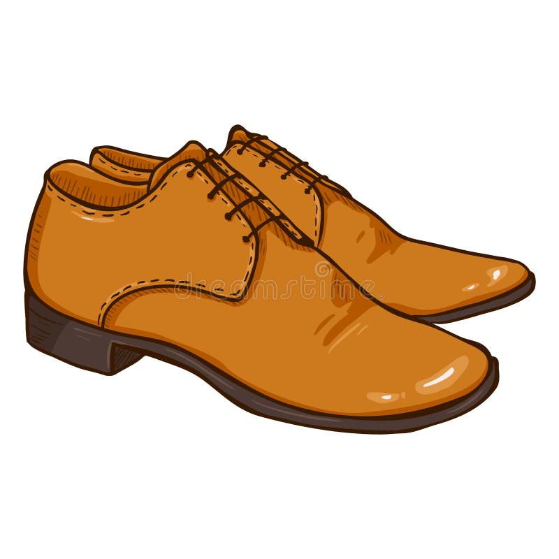 Vector Cartoon Illustration - Pair of Leather Men Shoes Stock Vector -  Illustration of business, design: 92647673