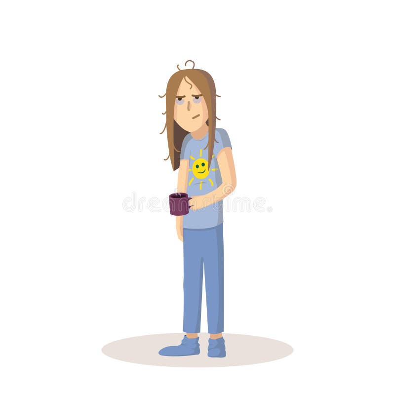 Vector Cartoon Illustration of a Sleepy Tired Man in Pajamas with a Cup of Coffee. Stock Vector - Illustration of early, bedroom: 167462432 Vector Cartoon Illustration of a Sleepy Tired Man in Pajamas with a Cup of Coffee. Stock Vector - Illustration of early, bedroom: 167462432