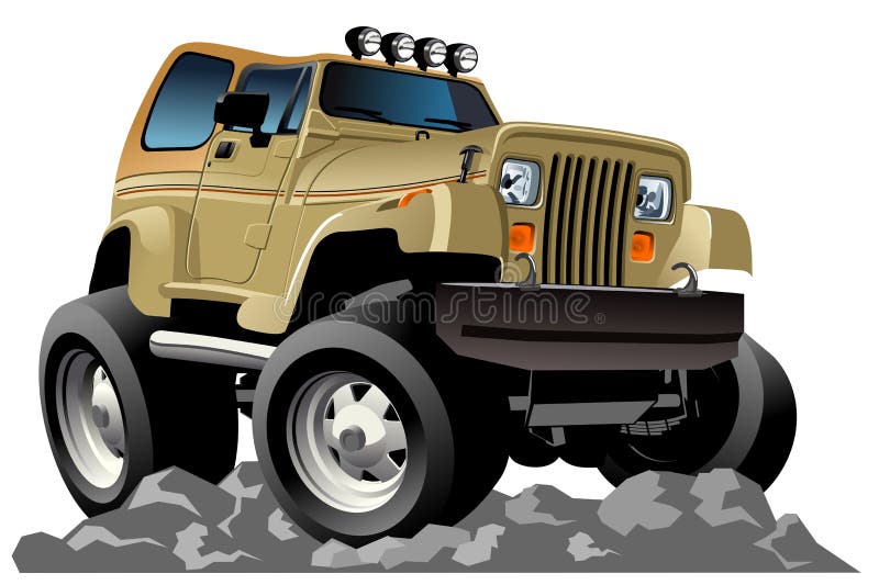 Vector cartoon jeep