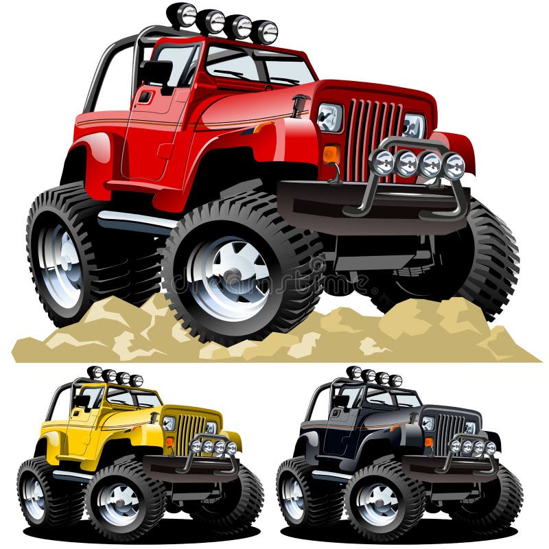 Vector cartoon jeep