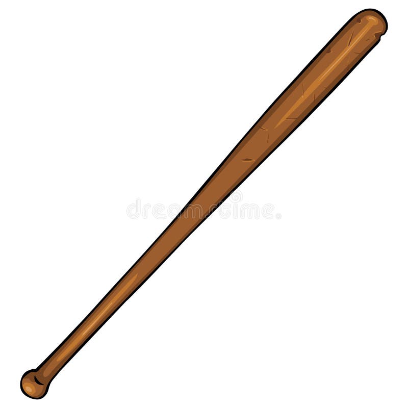 Vector Cartoon Old Wooden Baseball Bat Stock Illustration
