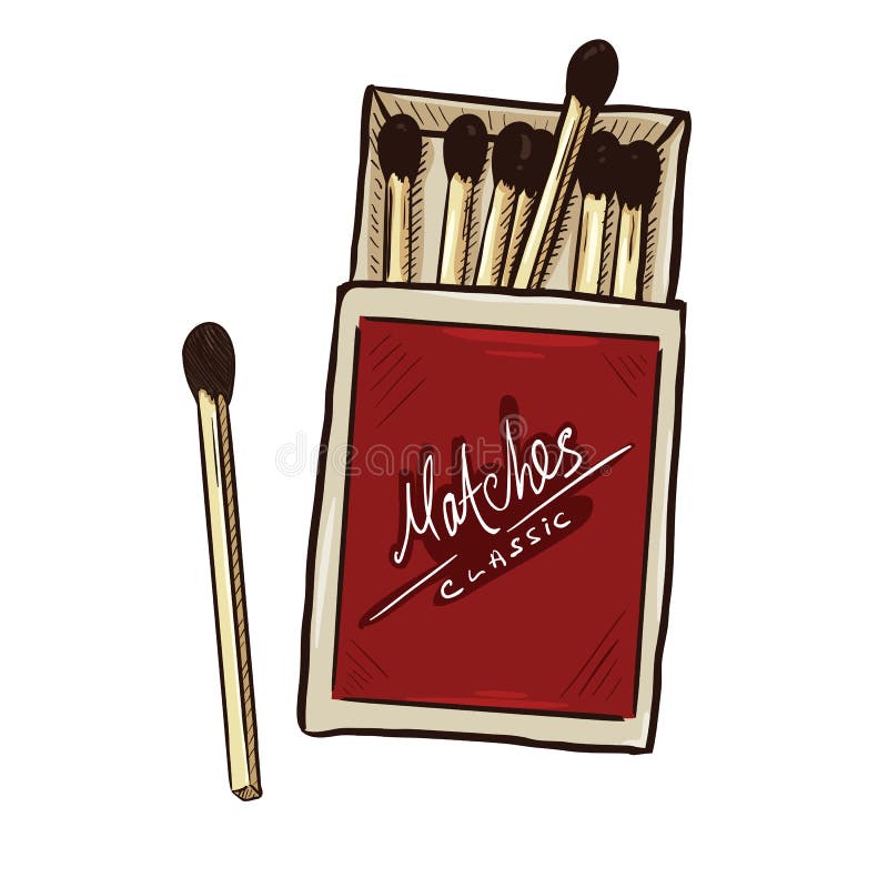 Vector Cartoon Open Matchbox Stock Vector Illustration of hiking