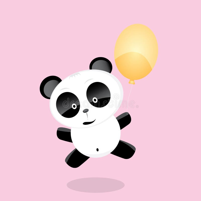 Vector cartoon Panda bear character stock illustration