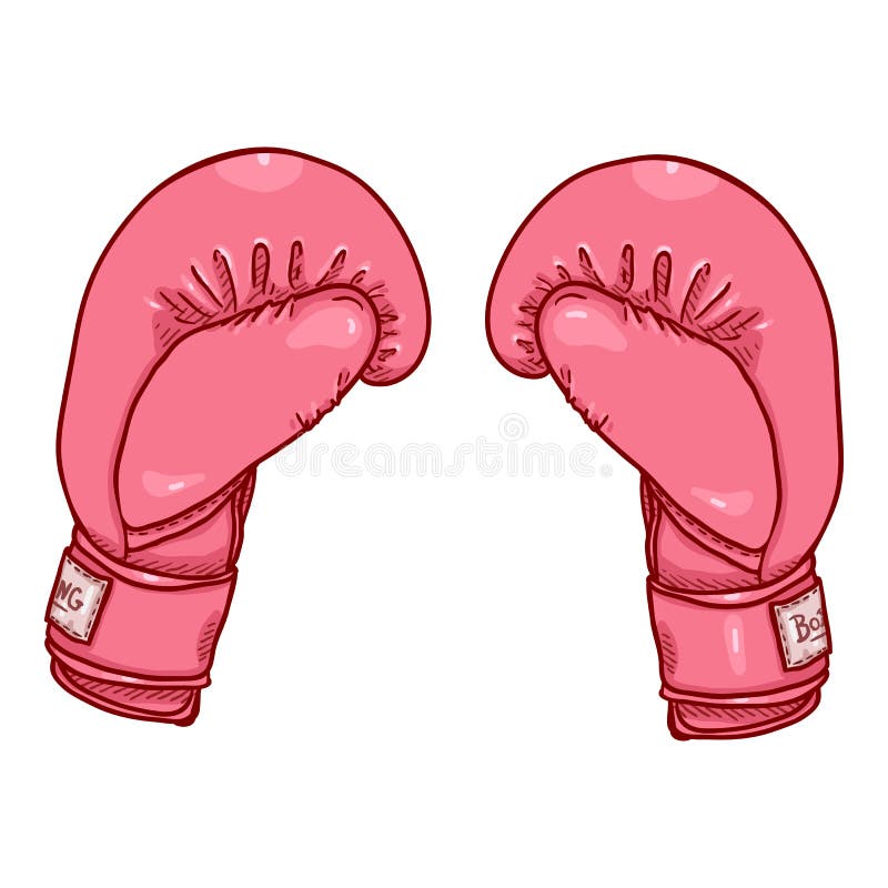 Vector Cartoon Pink Boxing Gloves Stock Vector Illustration of pink