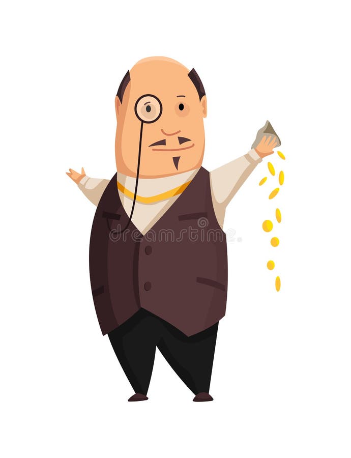 Vector Cartoon Rich People. Image of a Funny Fat Man Capitalist in a Black  Suit on a White Background Stock Vector - Illustration of business,  graphic: 181674180