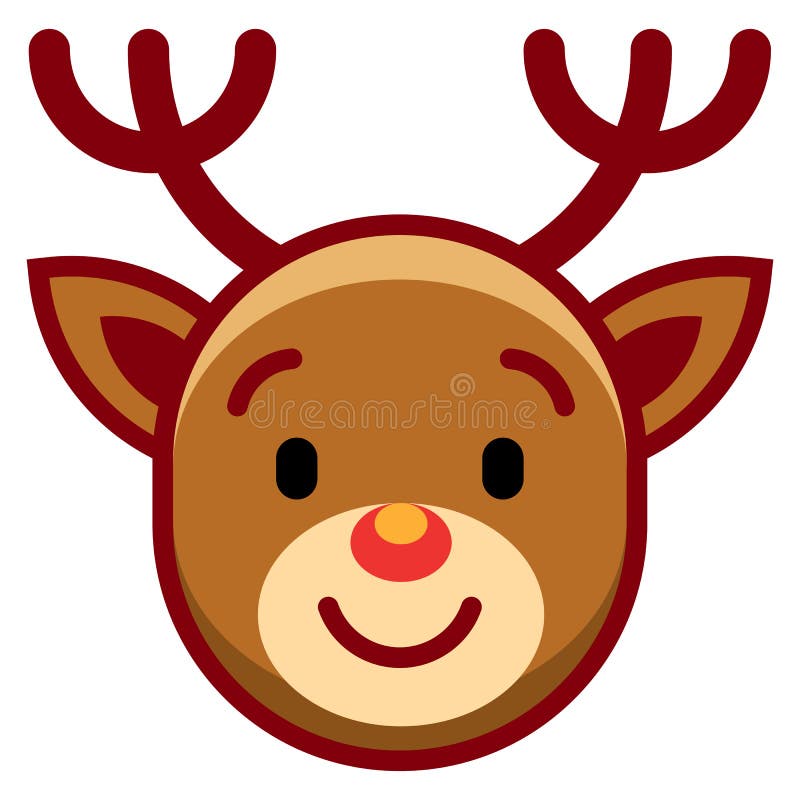 Cartoon Rudolph the Reindeer Isolated on White Background Stock ...