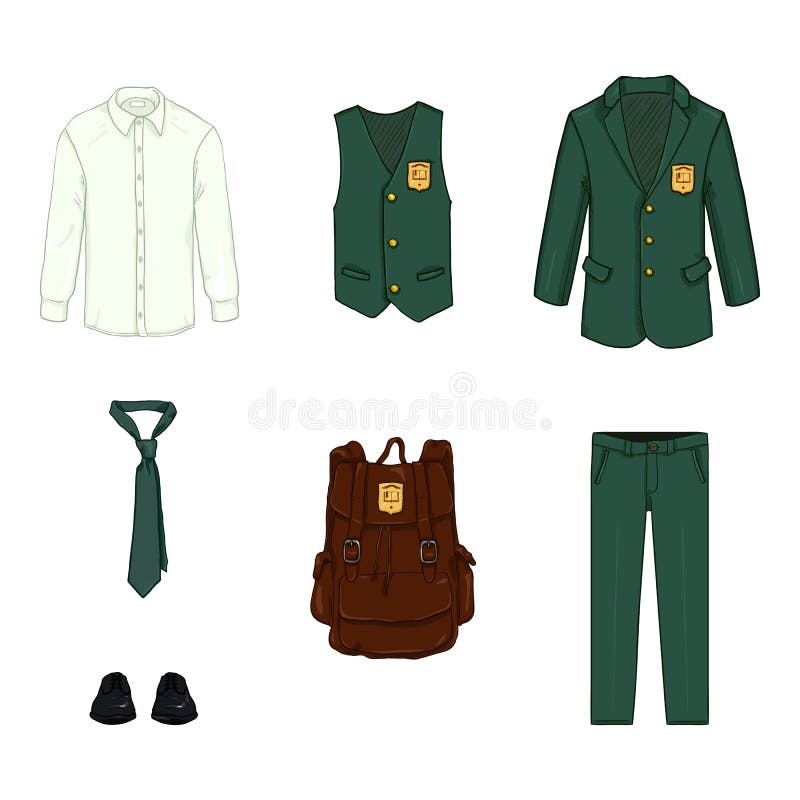 School pants icon outline boy uniform Royalty Free Vector
