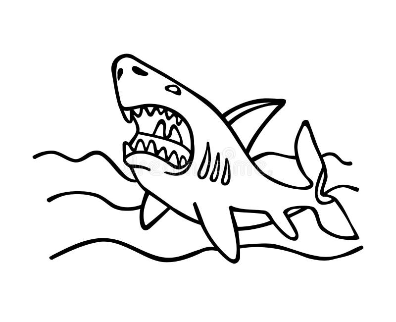 Shark Coloring Pages Stock Illustrations – 101 Shark Coloring Pages ...