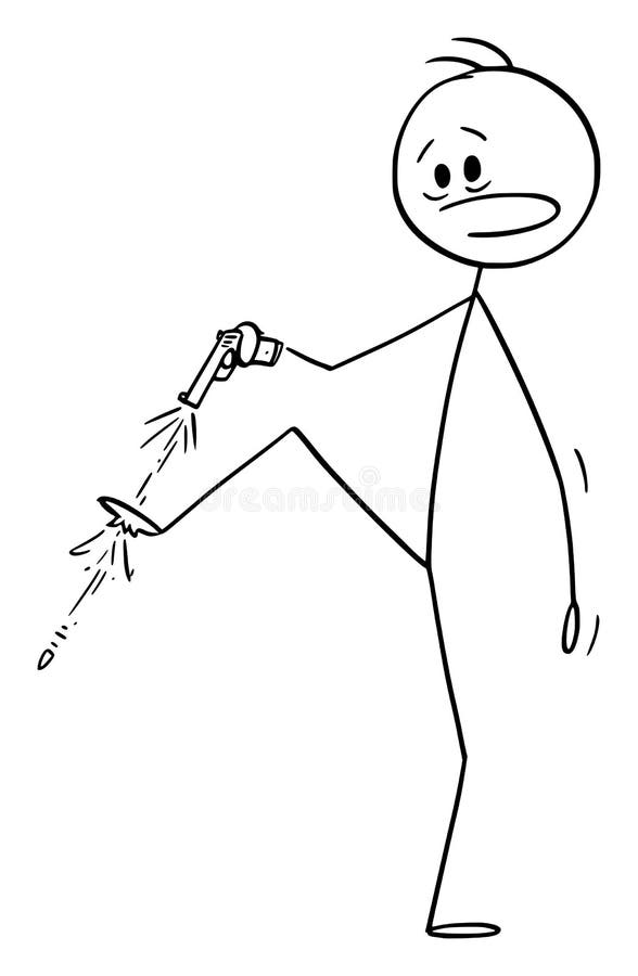 https://thumbs.dreamstime.com/b/vector-cartoon-stick-figure-drawing-conceptual-illustration-man-businessman-hand-gun-shooting-yourself-foot-165021780.jpg