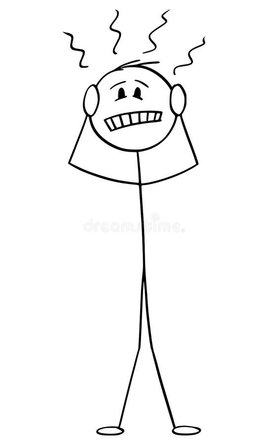 Stickman Cartoon Vector Of Tired Sleepy Sick Drunken Or Bored Man Head  Stock Illustration - Download Image Now - iStock