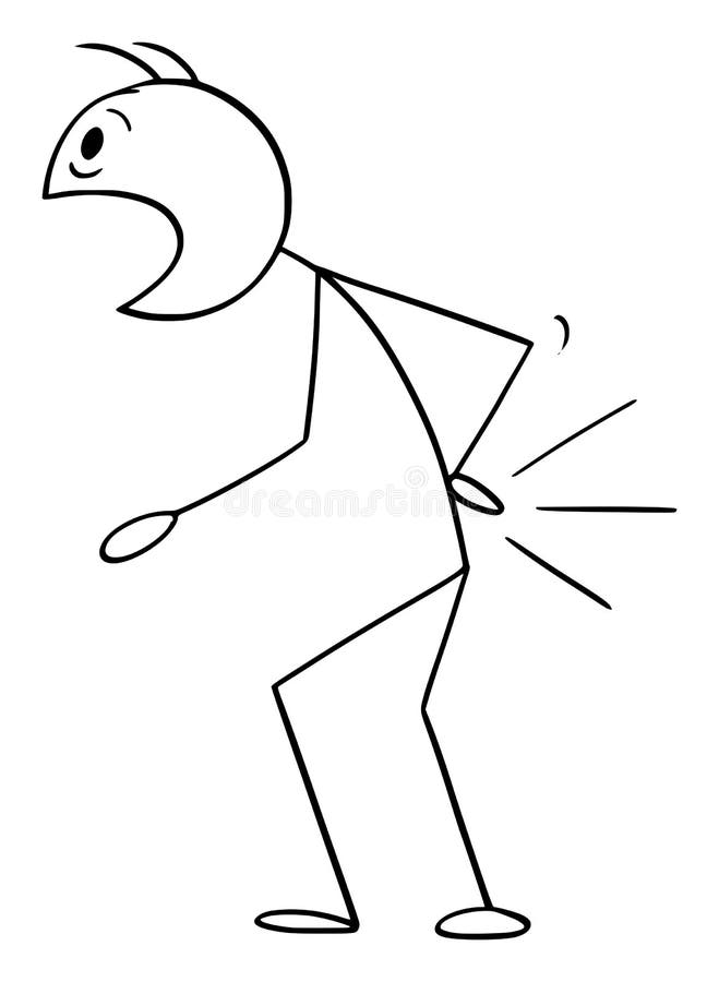 Vector Cartoon of Man with Lower Back Pain Stock Vector - Illustration of  back, figure: 156470044
