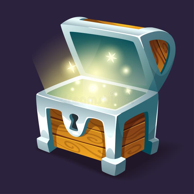 Shining treasure chest stock vector. Illustration of animation - 104206372