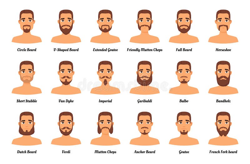 Man Fashion Beards and Mustaches Stock Vector - Illustration of icon, beard:  109626020