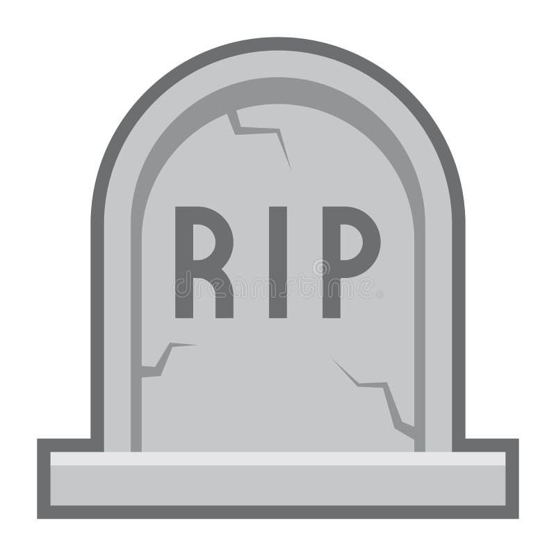 Cartoon Tombstone Icon Isolated on White Background Stock Illustration