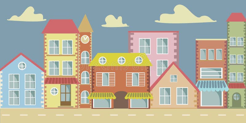 Vector cartoon town stock vector. Illustration of architecture - 31267864 Vector cartoon town stock vector. Illustration of architecture - 31267864