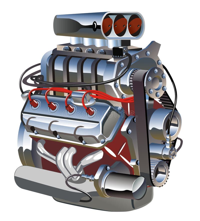 Vector cartoon turbo engine. 