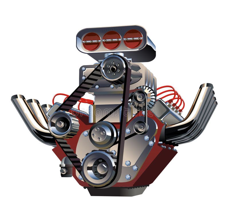 Vector Cartoon Turbo Engine Stock Vector - Illustration of race, pipes