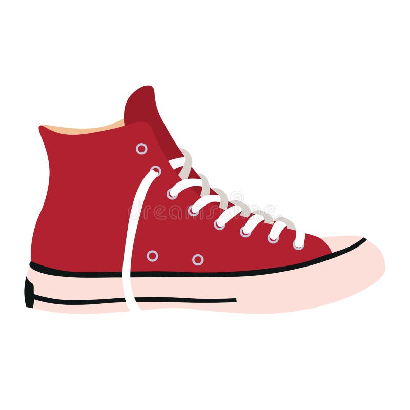 Red Vintage Sneakers With Black Ink Blots Stock Vector - Illustration ...